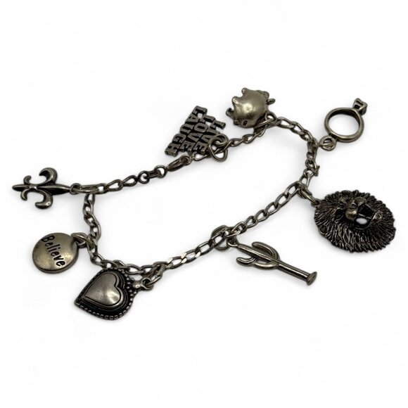 925 Jewelry - Sterling Silver 925 Charm Bracelet W/ Heart Hedgehog Cactus & More